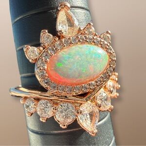 Bomb party Oct 25 a top the clouds opal on rose gold sz 5